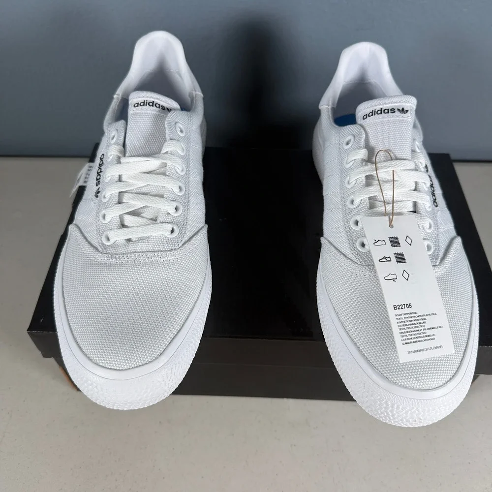 Adidas Originals 3MC White Canvas Skate Shoes Sneakers B22705 Mens 8 Womens 9 - Picture 3 of 8